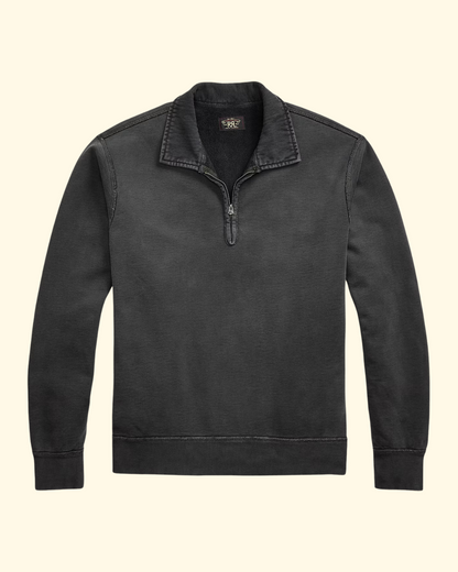 Long Sleeve Heavyweight Quarter Zip | Faded Black