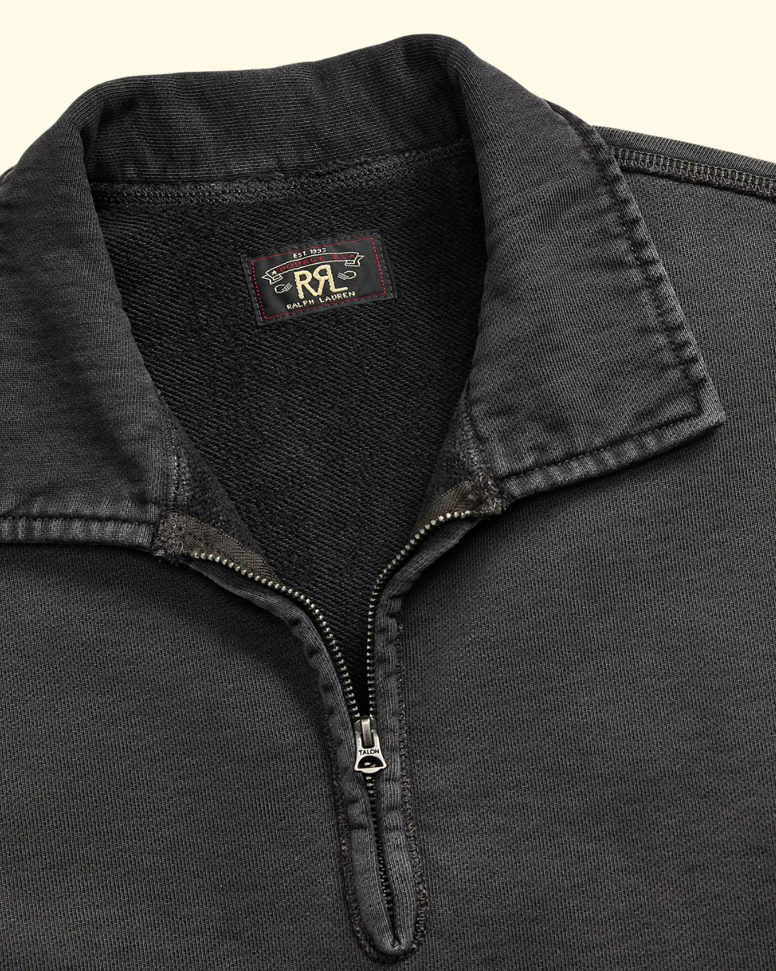 Long Sleeve Heavyweight Quarter Zip | Faded Black