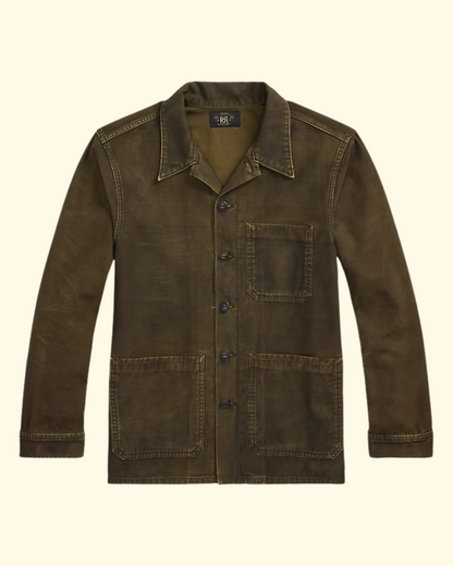 Cotton Reverse Asher Overshirt | Washed Brown