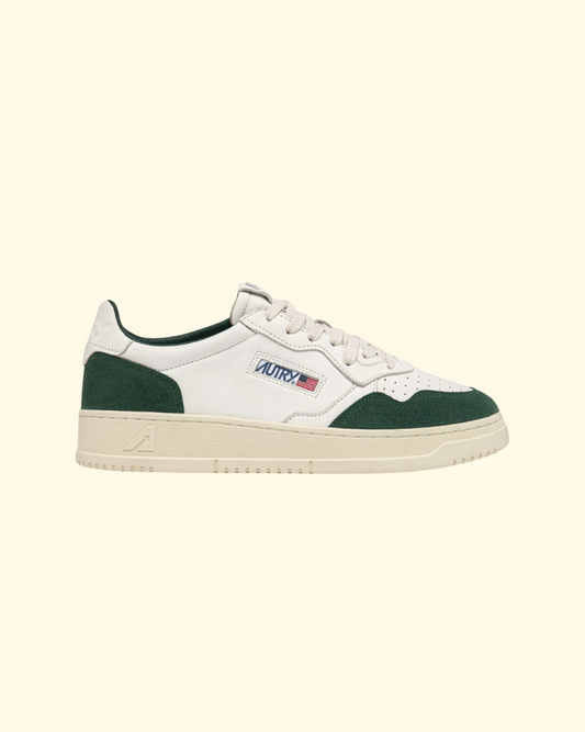 Medalist Low | White & Bottle Green