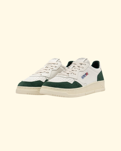 Medalist Low | White & Bottle Green