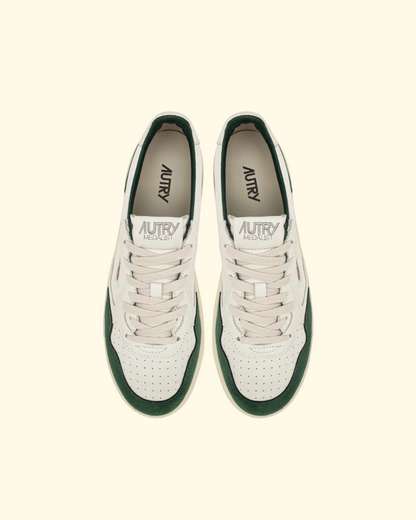 Medalist Low | White & Bottle Green