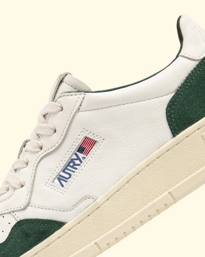 Medalist Low | White & Bottle Green