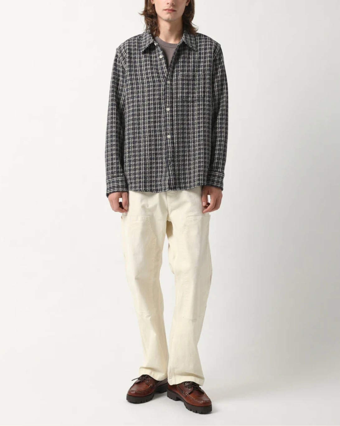 Reverse Tweed Snow Check | Blue