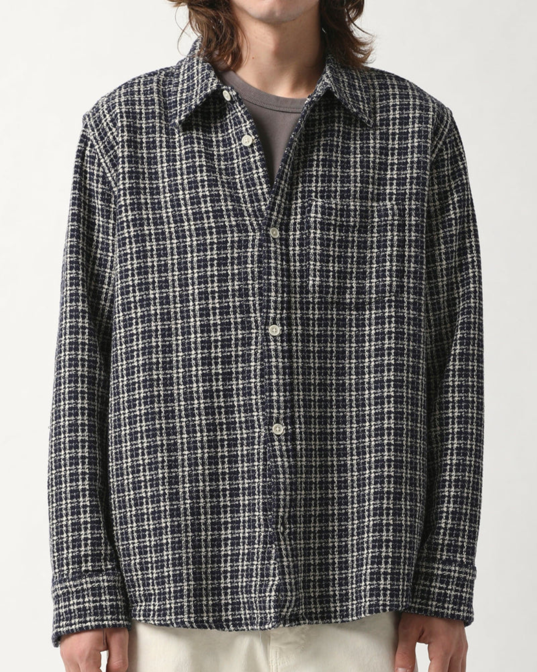Reverse Tweed Snow Check | Blue