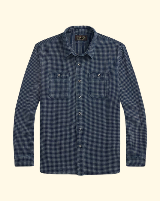 Plainweave Harvest Sport Shirt | Indigo Check
