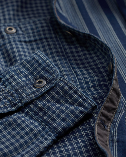 Plainweave Harvest Sport Shirt | Indigo Check