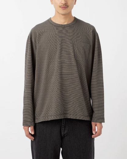 Stripe Pocket L/S Tee | Black/Grey