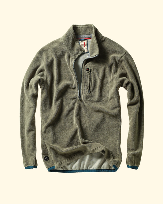 Sheared Fleece Half Zip | Olive Fade