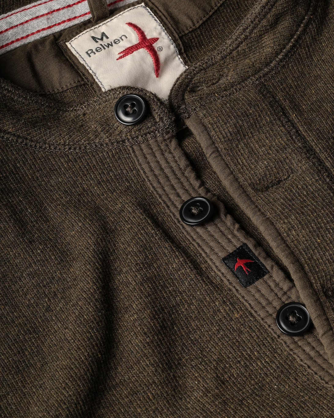 French Rib Henley | Loden