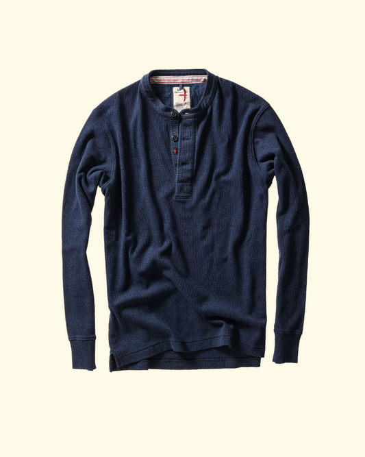 French Rib Henley | Navy