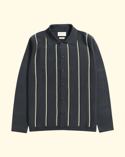 Zigger Cardigan | Grey Kuki Stripe