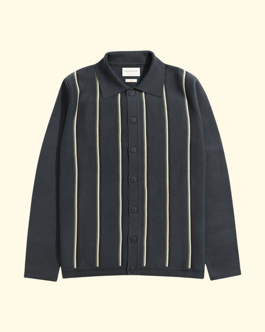 Zigger Cardigan | Grey Kuki Stripe