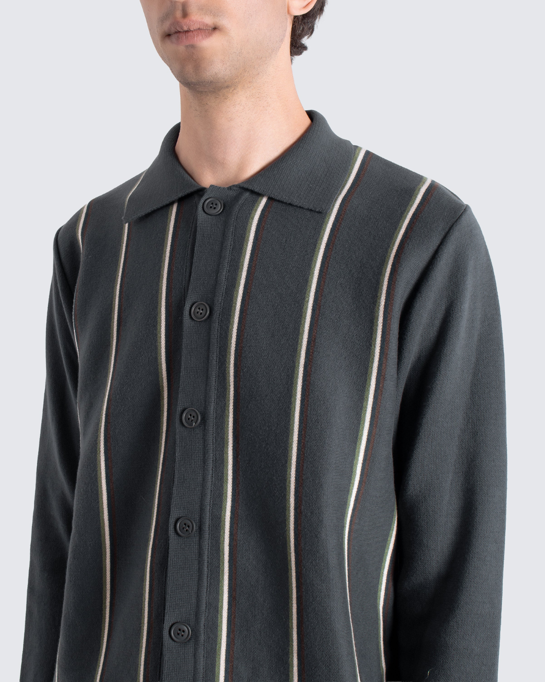 Zigger Cardigan | Grey Kuki Stripe