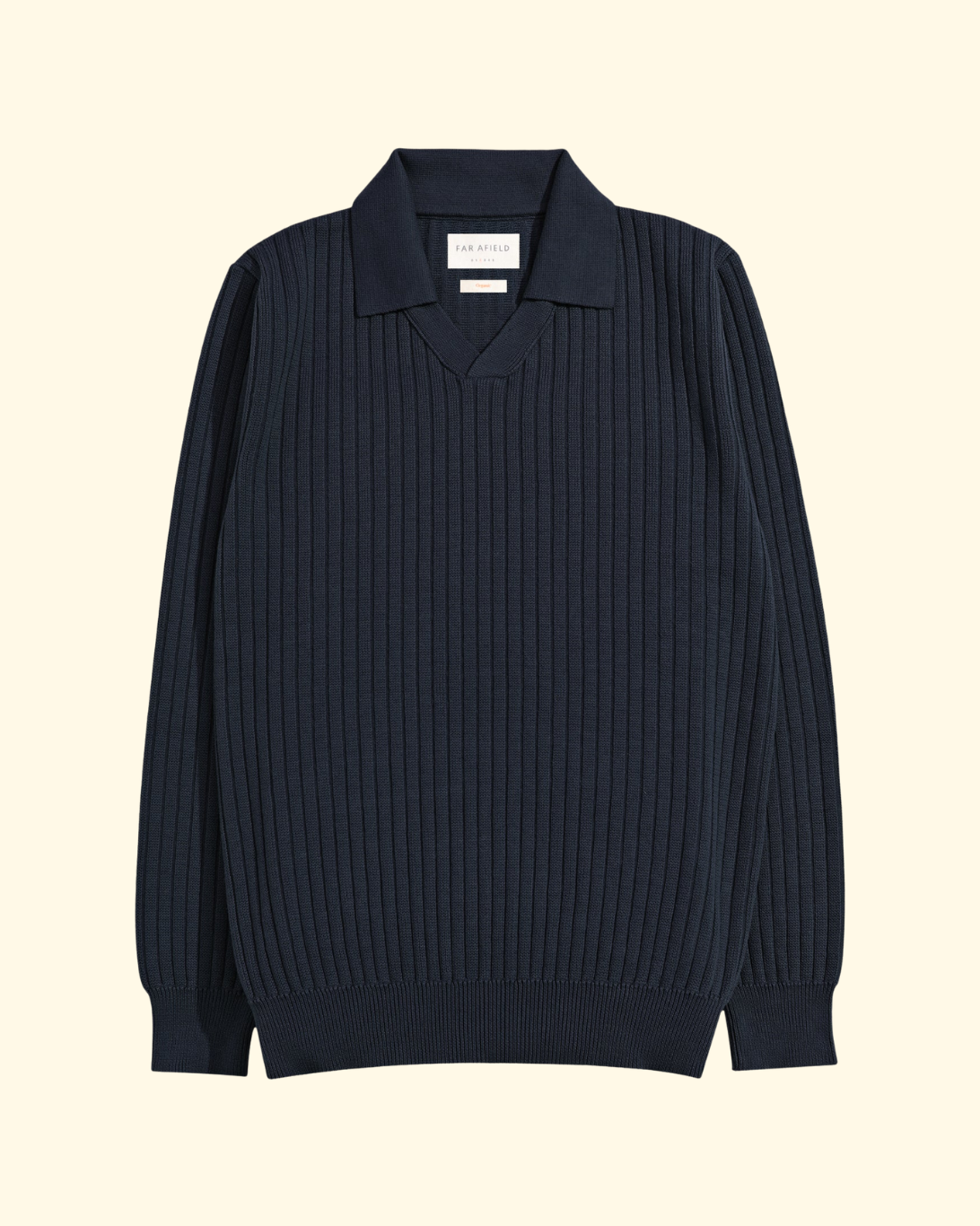 Clifford Knit Ribbed Polo | Navy