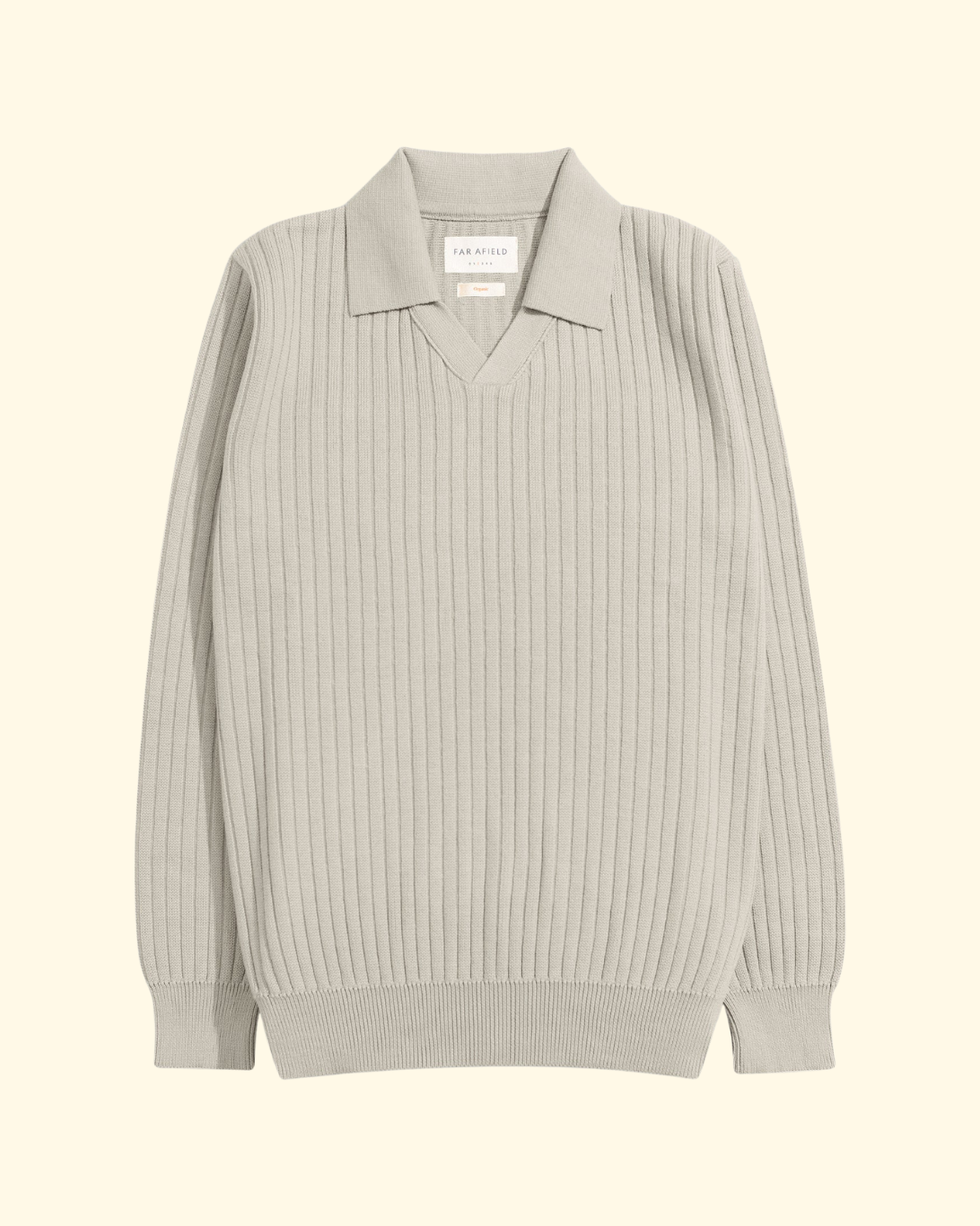Clifford Knit Ribbed Polo | Stone