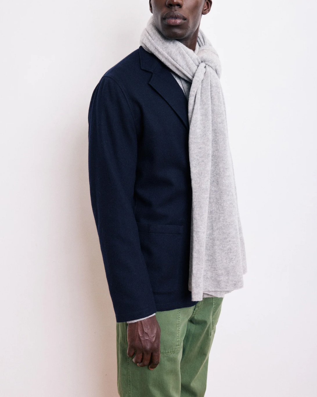 Cashmere Wool Scarf | Heather Grey