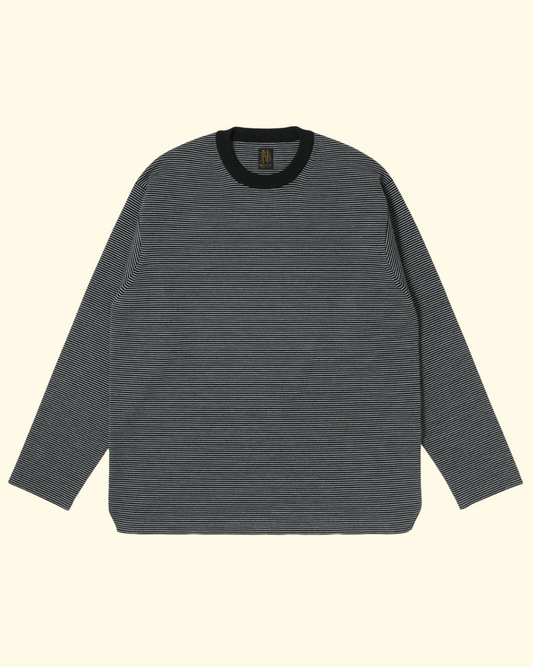 32G Smooth Wool Crew Neck | Black & Gray