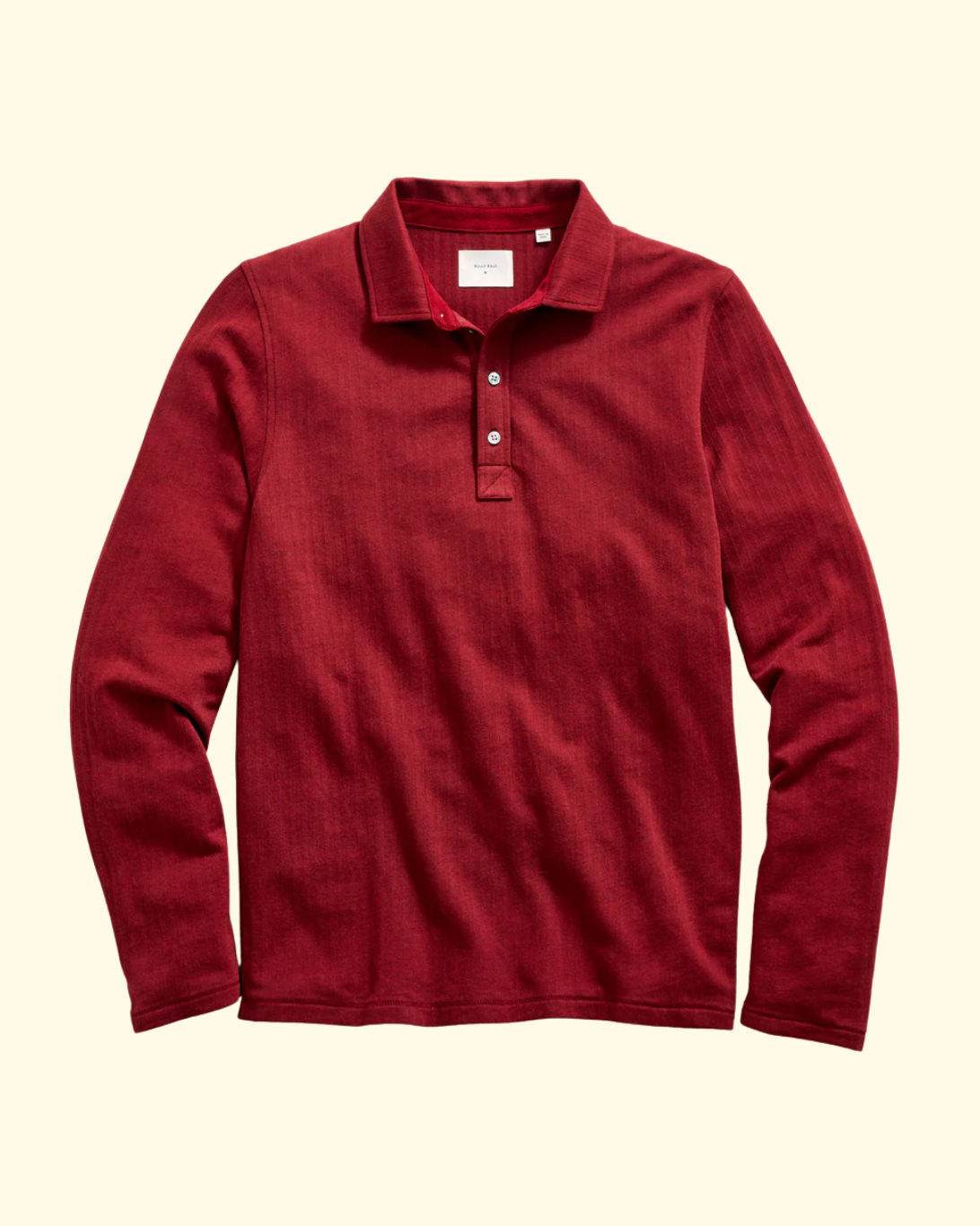 Long-Sleeve Herringbone Polo | Syrah