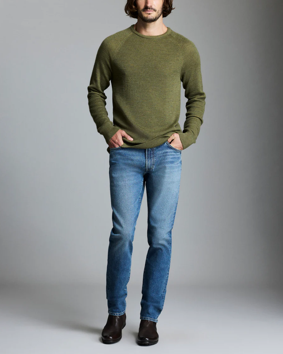 Bishop Rib Crew | Dark Olive
