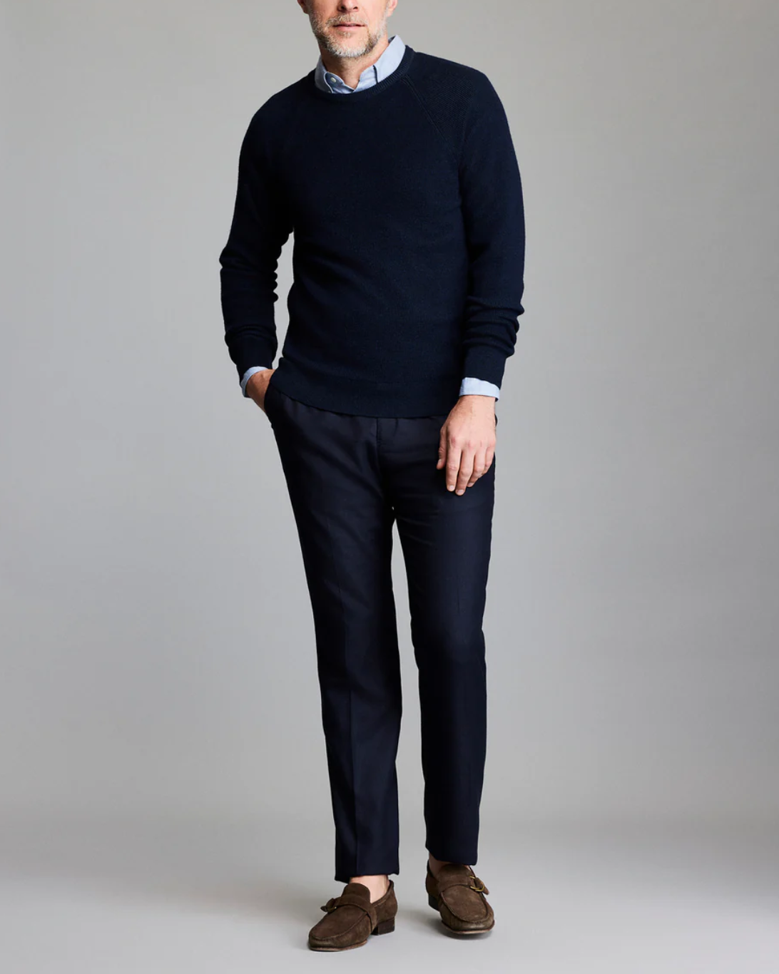 Bishop Rib Crew | Carbon Blue