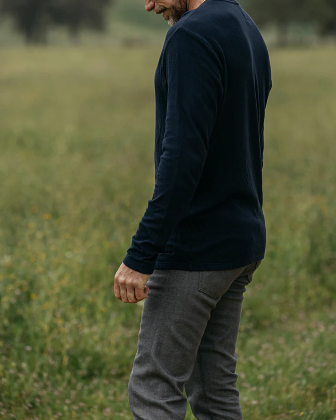 Knitted Drill Crewneck | Navy