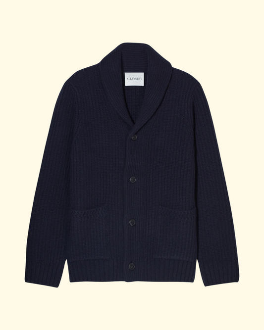 Scarf Collar Cardigan | Dark Night