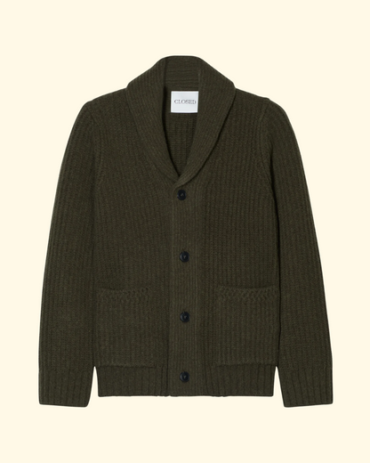 Scarf Collar Cardigan | Marsh Green