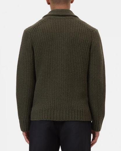 Scarf Collar Cardigan | Marsh Green