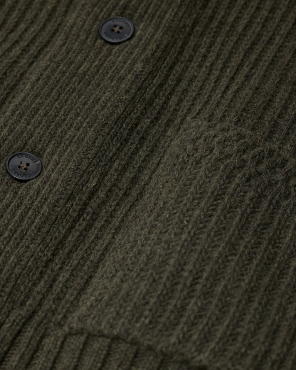 Scarf Collar Cardigan | Marsh Green