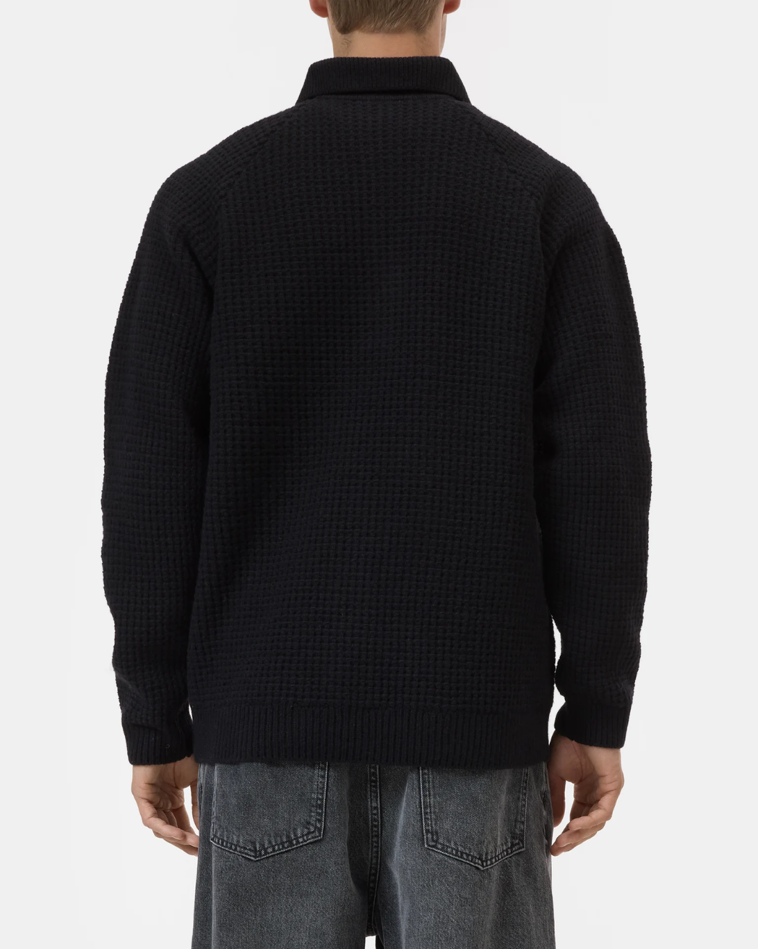 Knitted Wool Polo | Black