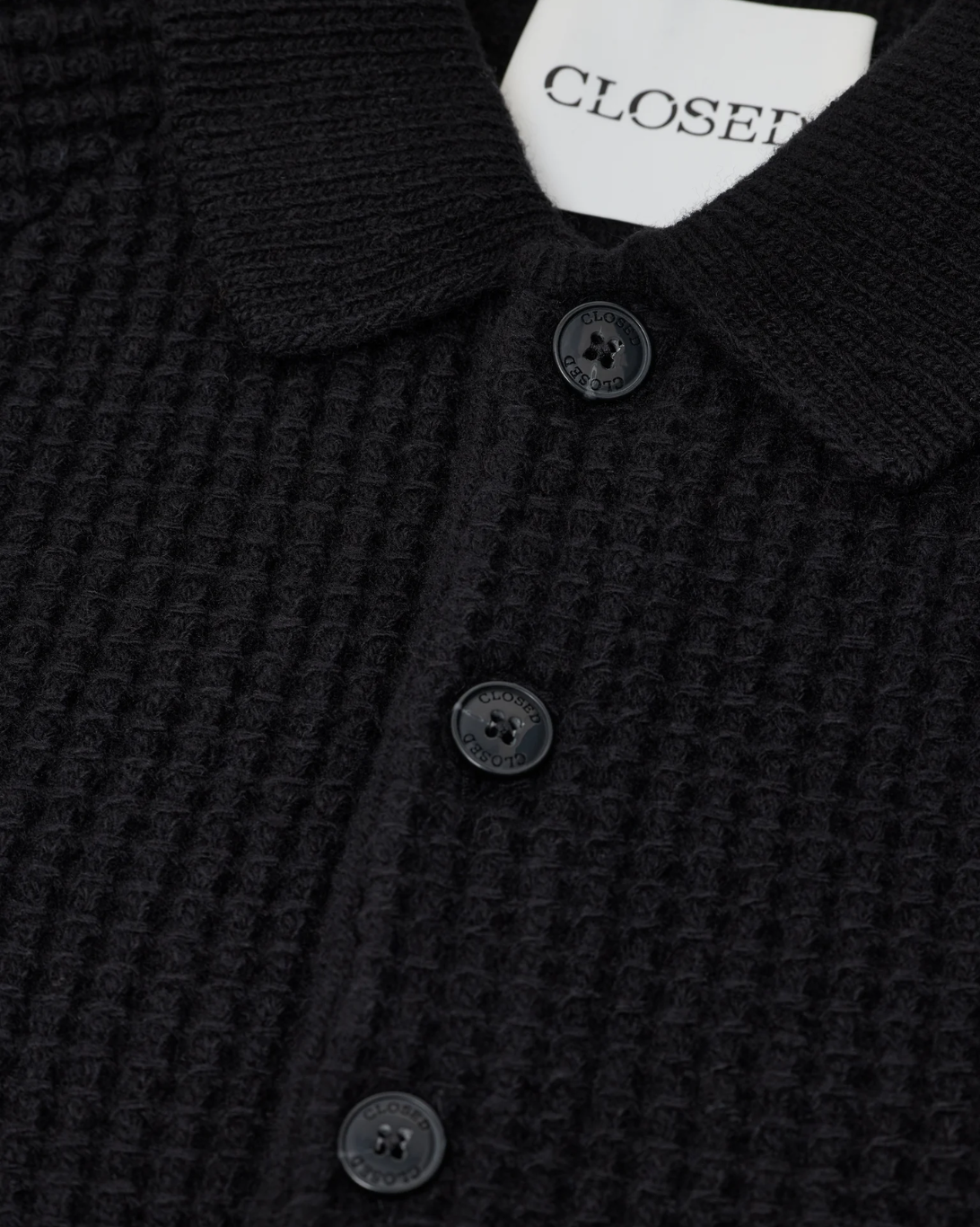 Knitted Wool Polo | Black