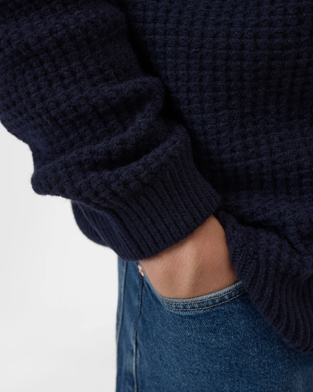 Knitted Wool Polo | Dark Night