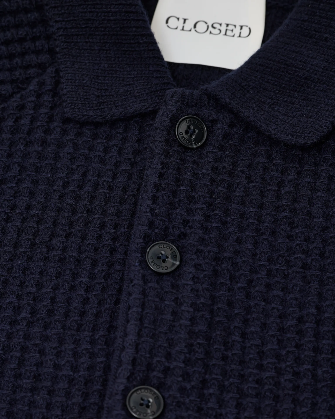 Knitted Wool Polo | Dark Night