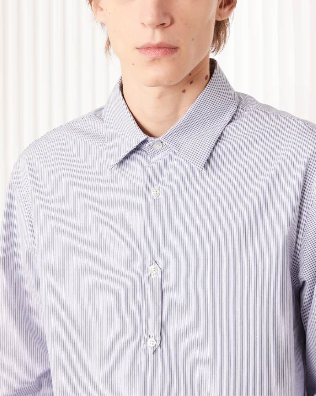 Galahad Mini Stripe Shirt | White/Blue
