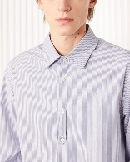 Galahad Mini Stripe Shirt | White/Blue