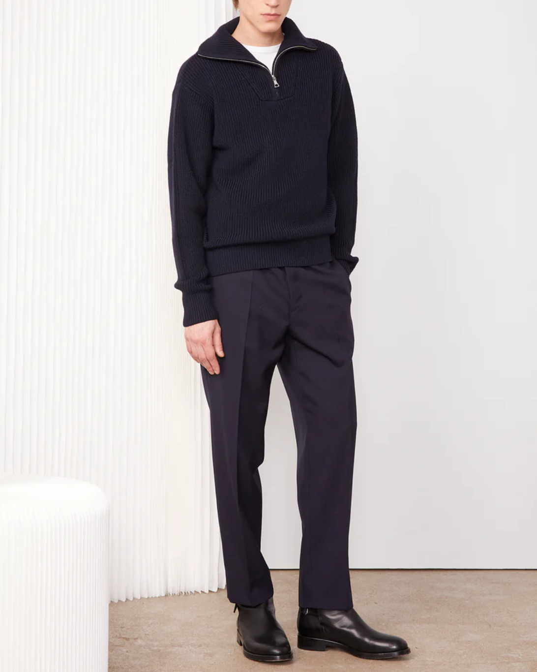 Tarek 1/2 Zip Sweater | Dark Navy
