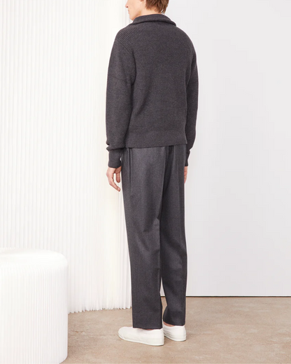 Tarek Half Zip Sweater | Heather Anthracite