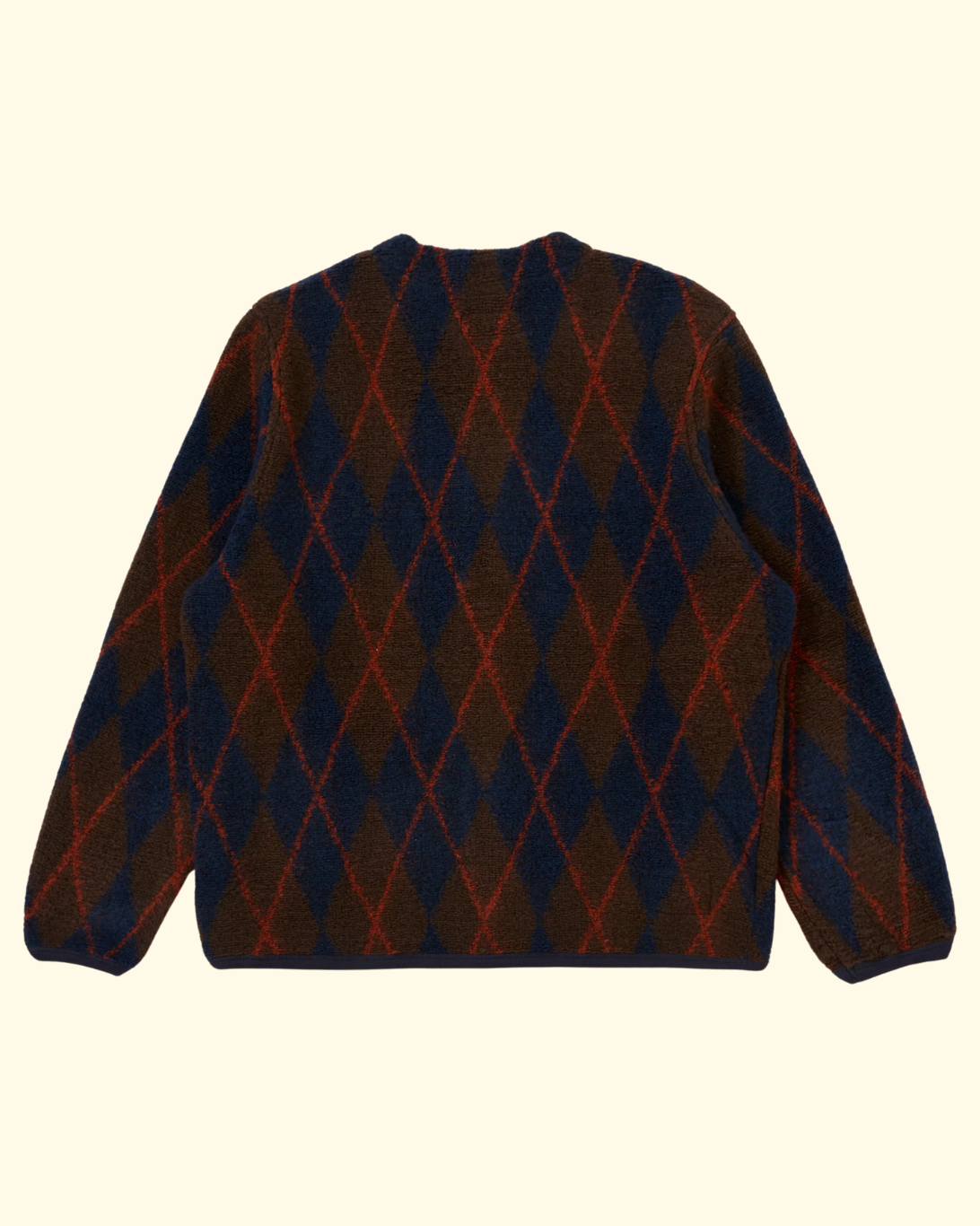 Cardigan Argyll Fleece | Brown Navy