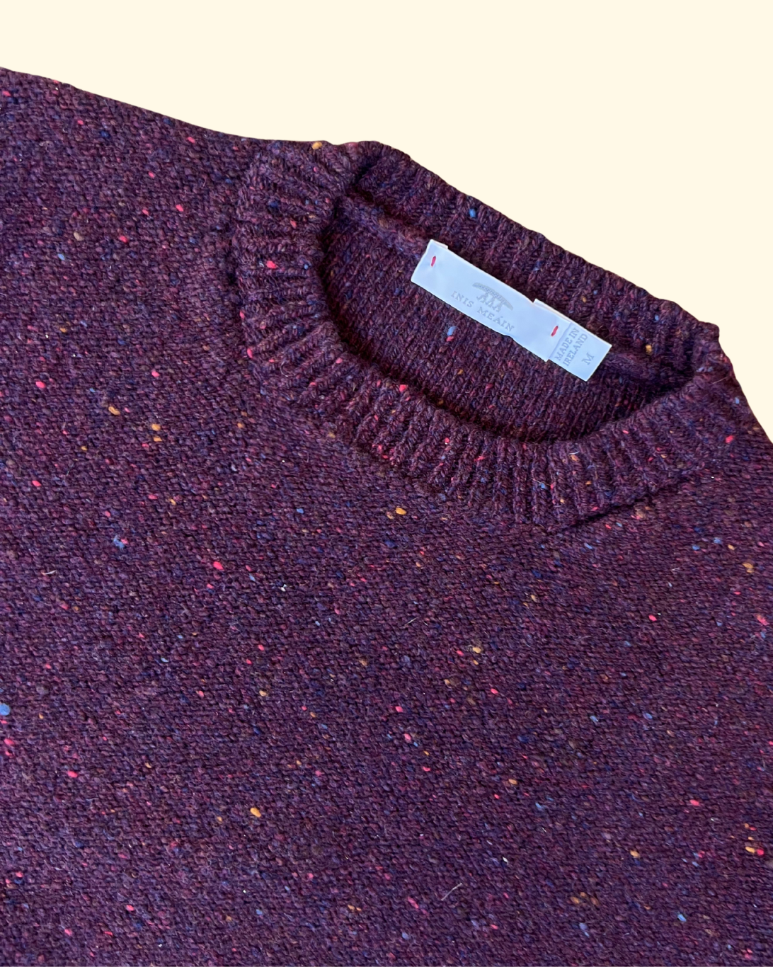 Purl Stitch C/N | Burgundy Fleck