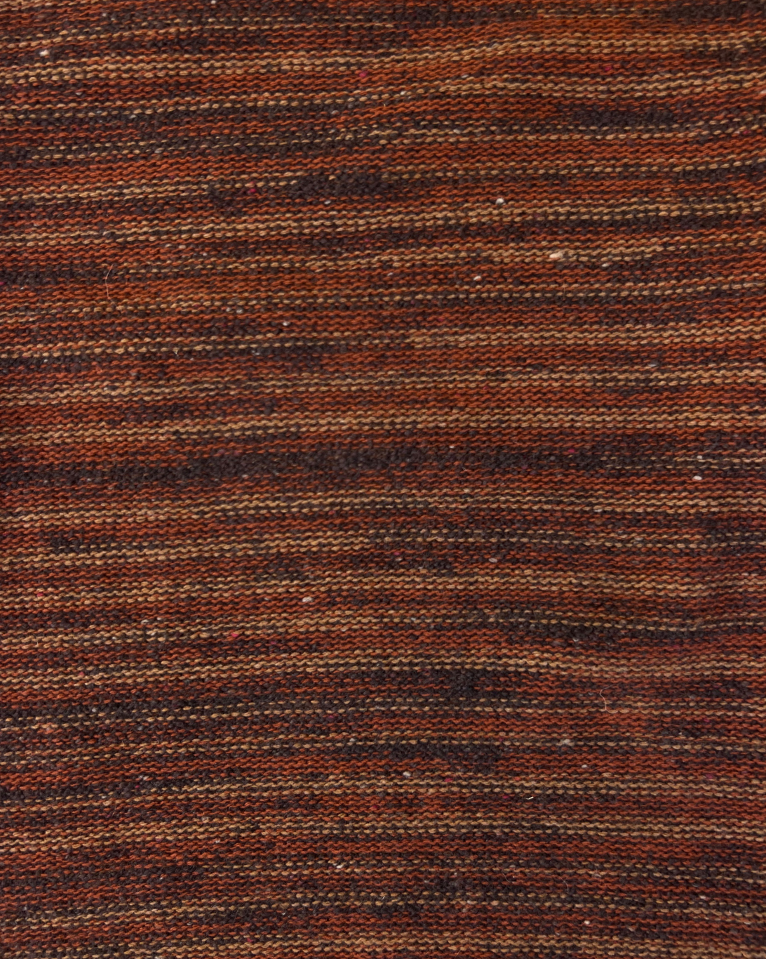 Varied Stripe Roll Trim Sweater | Brown/Rust