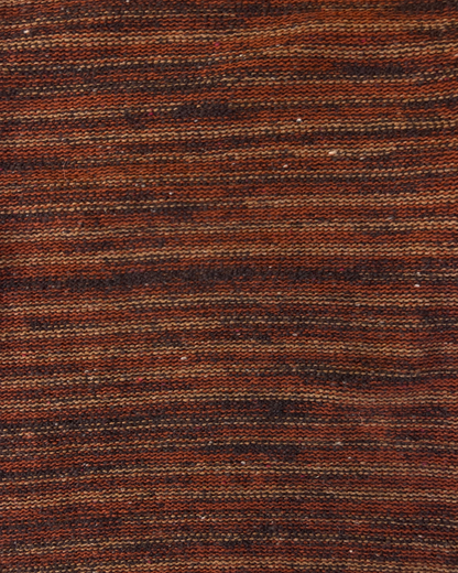 Varied Stripe Roll Trim Sweater | Brown/Rust