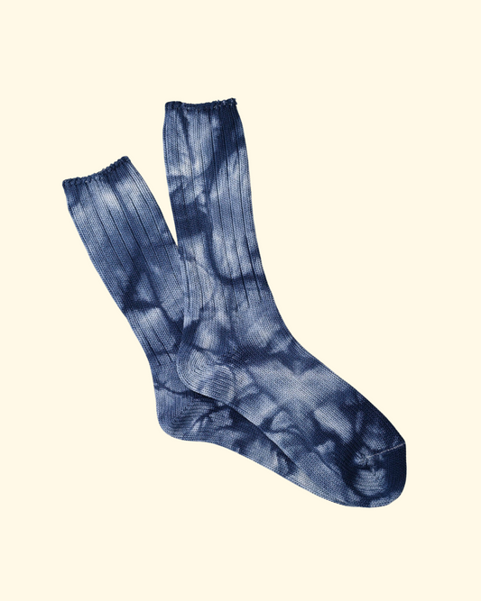 Uneven Dyed Crew | Navy