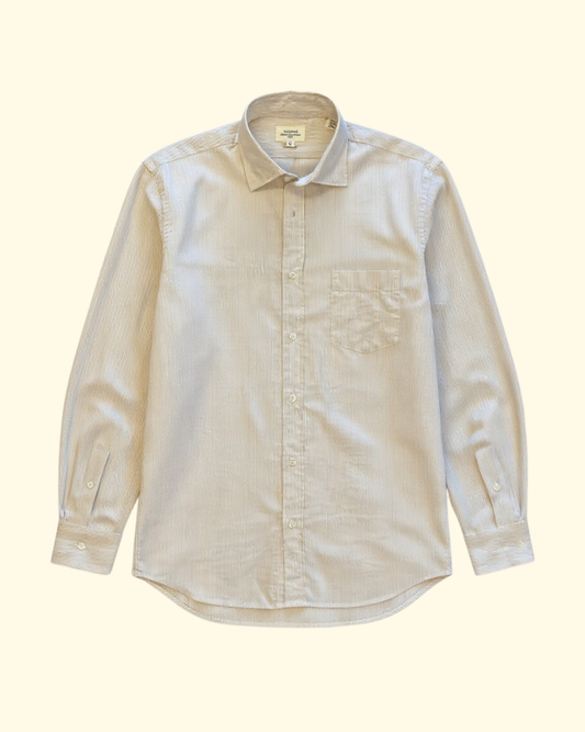 Paul Woven Seersucker Stripe | Ivory & Light Blue