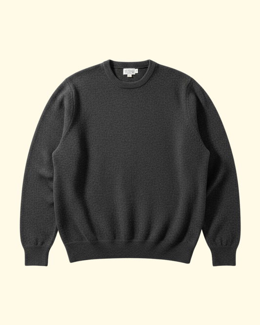 Crewneck Wool Sweater | Charcoal Grey