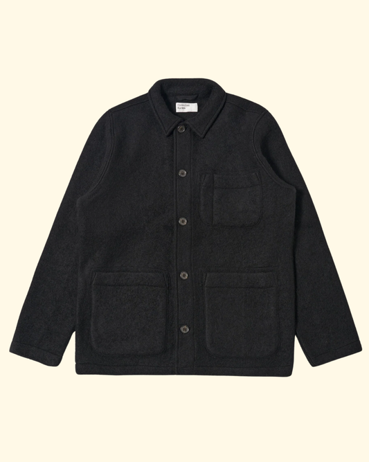Wool Fleece Field Jacket | Black