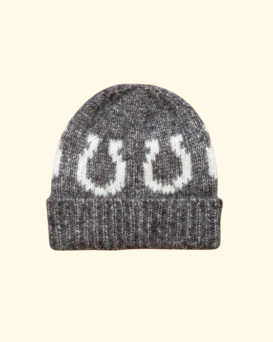 Alpaca Horseshoe Beanie | Charcoal