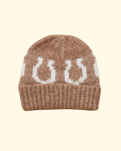 Alpaca Horseshoe Beanie | Dark Brown