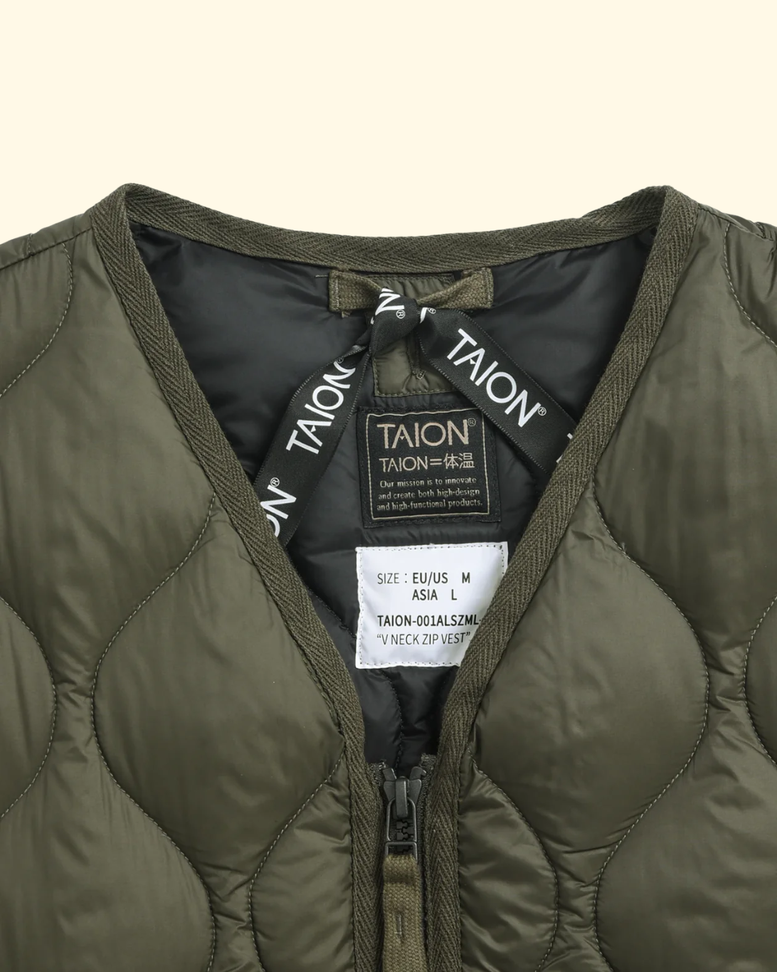 Military V-Neck Zip Down Vest | Dark Olive