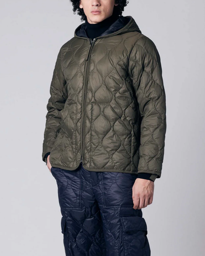 Military Hood Zip Down Shell | Dark Olive